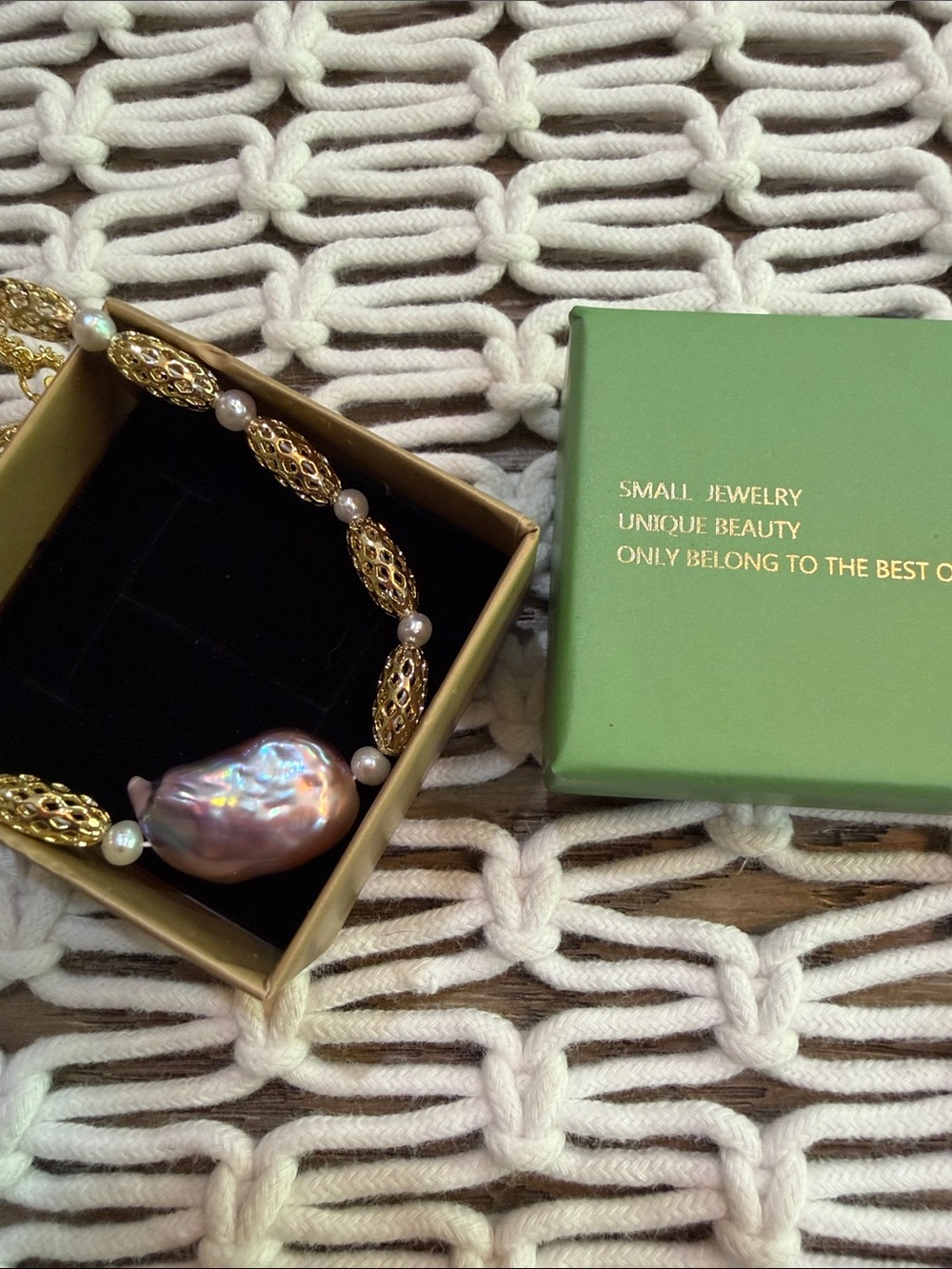 NWT Gold-Tone Purple Baroque Pearl Bracelet with Filigree Accents & Baby Pearls